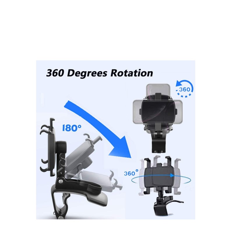 SOLARAE Car Phone Mount 360 Degree Rotation Dashboard Cell Phone Holder for Car Clip Mount Stand Suitable for 4 to 7 inch Smartphones - Image 5