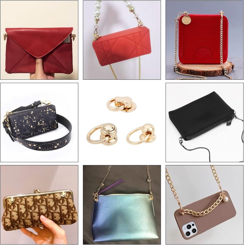 كلاراكو مجموعة من 36 قطعة من مسامير المسامير الكروية من كلاركو، 9 أنماط، مسامير حلقية على شكل حرف D، مسامير حلقية على شكل حرف D، أزرار رأسية حلقية دوارة، مشبك حلقي على شكل حرف D، موصل مقبض، عمود كروي مع مشبك قفل حلقي O لحقائب الحرف الجلدية اليدوية - Image 3