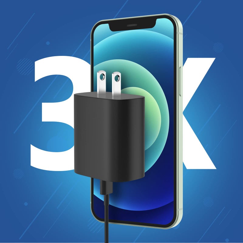 DiHines Phone 14 13 12 11 Fast Charger USB C Wall Charger [2-Pack] 10FT Fast Charging Cable Compatible with Phones 14/14 Pro/14 Pro Max/Phone 13/12/11/X/8/7/6/Pad Pro/Mini,Black - Image 2