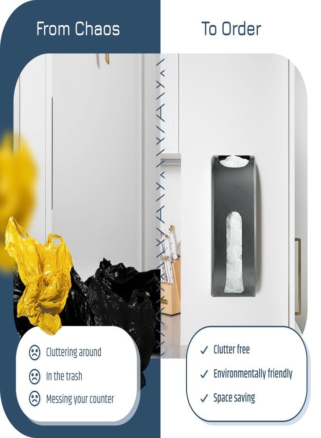 Manterio Wall Mount Plastic Bag Organizer | Durable Plastic Grocery Bag Saver | Smudge Proof, Fingerprint Resistant - Image 2