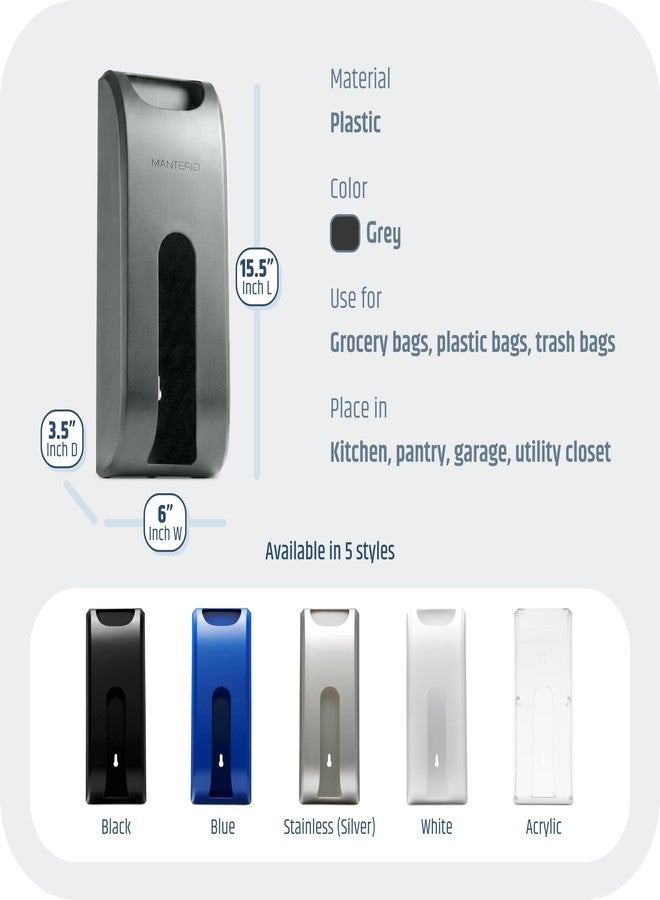 Manterio Wall Mount Plastic Bag Organizer | Durable Plastic Grocery Bag Saver | Smudge Proof, Fingerprint Resistant - Image 4