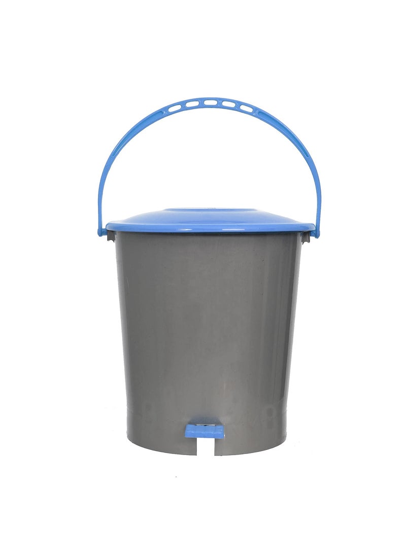 Kuber Industries Kuber Industries StepOn Pedal Plastic DustbinWastebin With Handle 5 Liter Grey Blue47KM01021  - Image 1