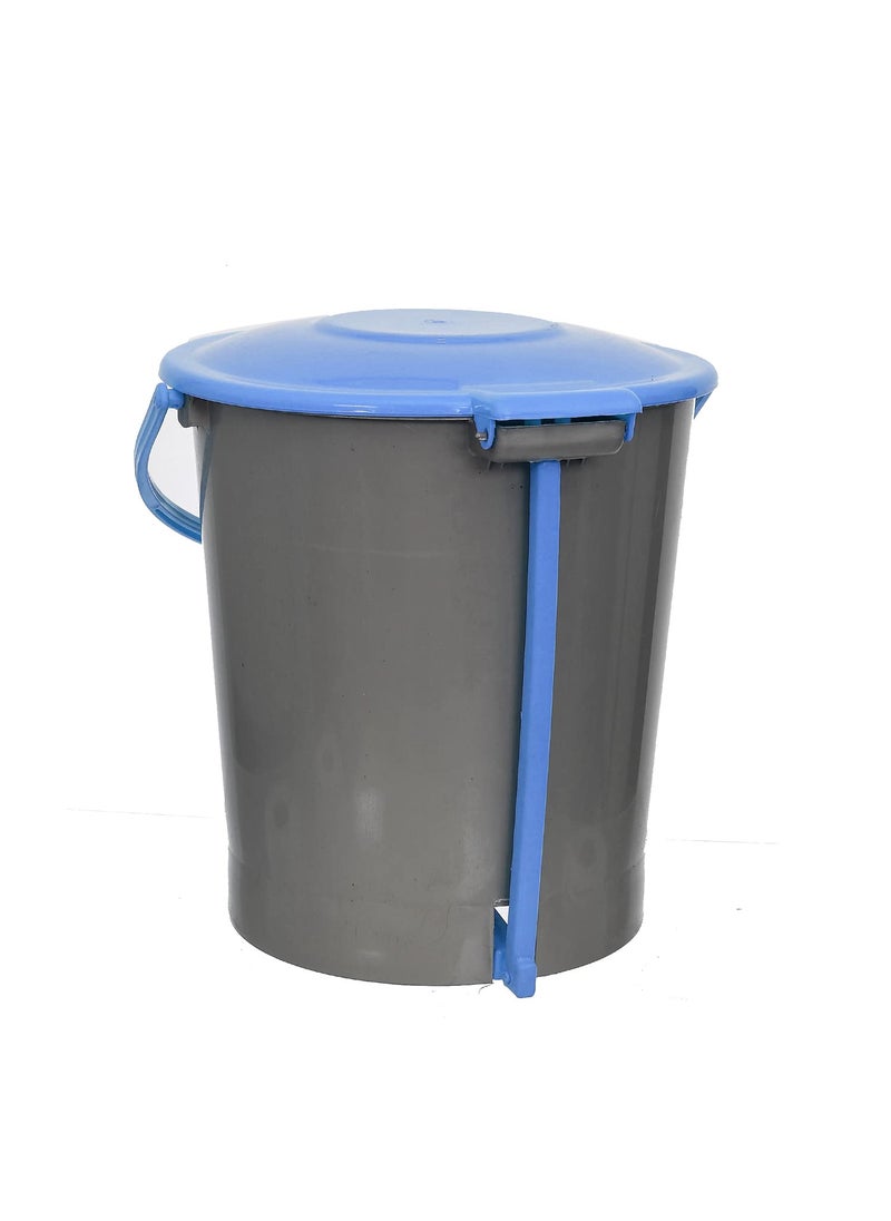 Kuber Industries Kuber Industries StepOn Pedal Plastic DustbinWastebin With Handle 5 Liter Grey Blue47KM01021  - Image 4
