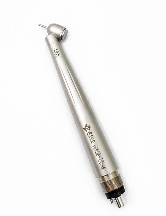 ESCO High Speed Handpiece with LED Dental Turbine Handpiece Fiber Optic LED Illumination Push Button Chuck 4 Hole Connection - Image 2