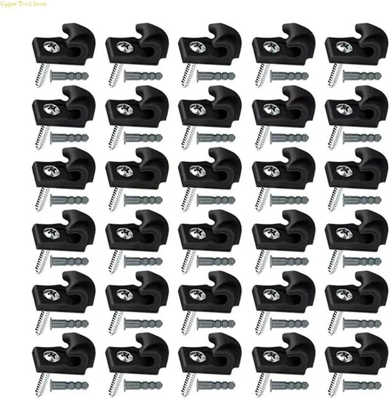 الخطافات السوداء اللولبية 30 قطعة للإضاءة الخيطية والمصابيح والتركيبات الصغيرة - Image 4