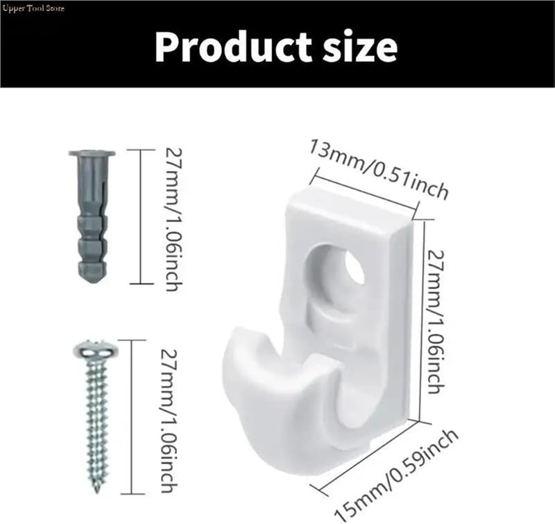 الخطافات السوداء اللولبية 30 قطعة للإضاءة الخيطية والمصابيح والتركيبات الصغيرة - Image 3