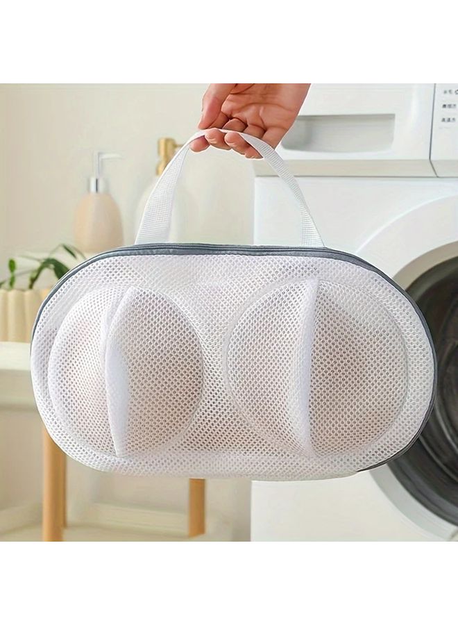 Premium Anti Deformation Bra Laundry Bag Blue Mesh Zipper Pouch - Image 5
