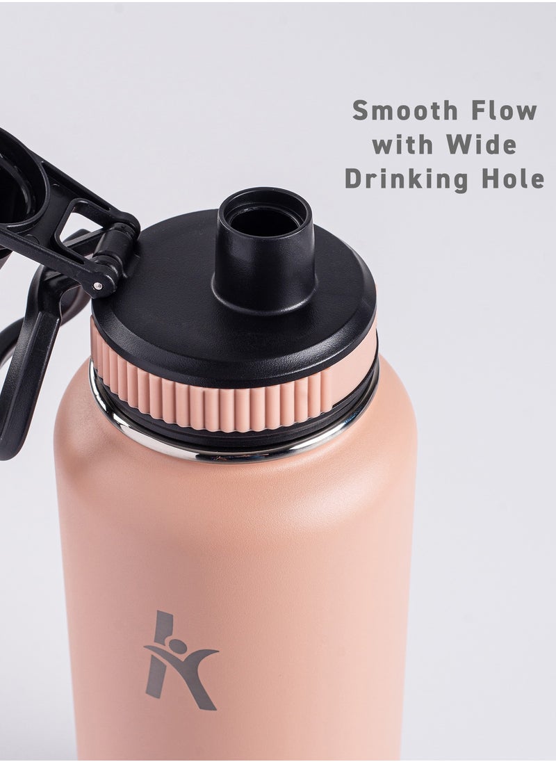 KRYMSO KRYMSO, 950ml Stainless Steel Water Bottle, Sports Bottle with Straw, Double Wall Insulated Water Bottle, Thermos Flask, Water Bottle for kids, Gym  - Image 3