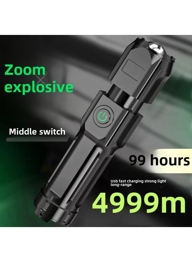 Flashlight Strong Light Rechargeable Household Outdoor Portable Durable Remote Super Bright LED Flashlight-Product Specifications:Fixed Focus Special Forces 120k K-strong Light Xp Wick  - Image 3