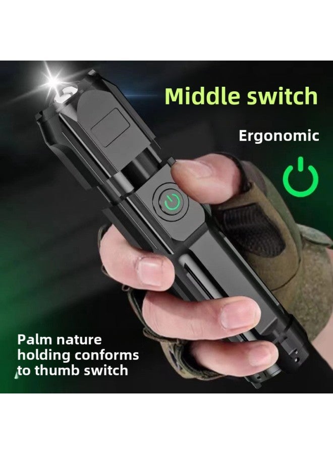 Flashlight Strong Light Rechargeable Household Outdoor Portable Durable Remote Super Bright LED Flashlight-Product Specifications:Fixed Focus Special Forces 120k K-strong Light Xp Wick  - Image 5