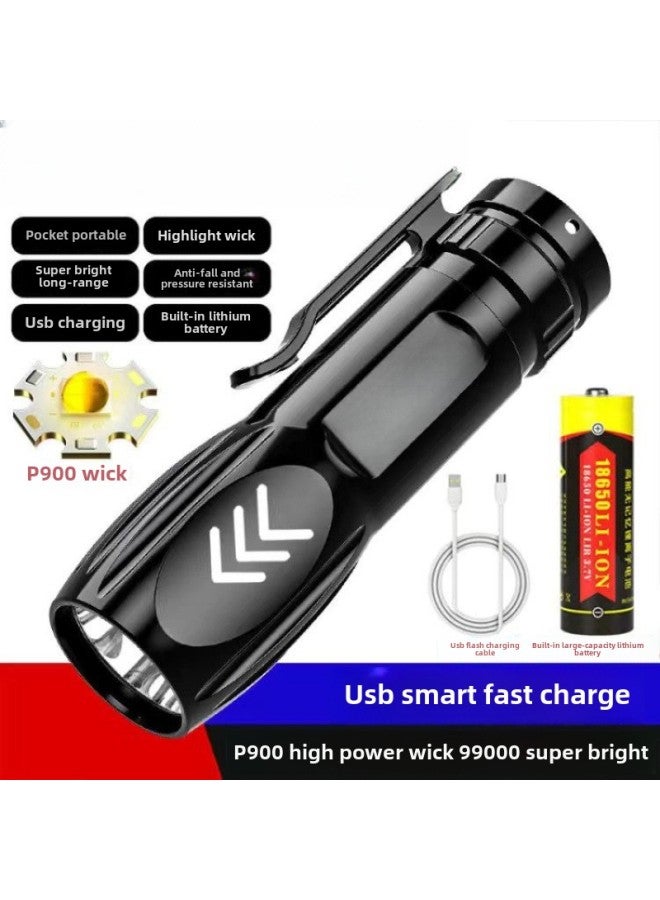 Flashlight Strong Light Rechargeable Household Outdoor Portable Durable Remote Super Bright LED Flashlight-Product Specifications:Fixed Focus Special Forces 120k K-strong Light Xp Wick  - Image 1