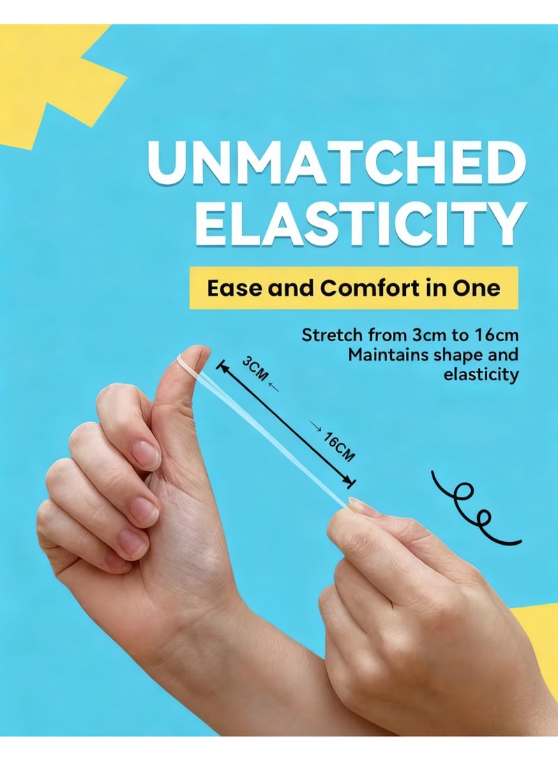 جيكومو 1500 قطعة شفافة شفافة صغيرة مرنة الشعر العلاقات - أربطة مطاطية ناعمة للفتيات والأطفال | حاملات ذيل حصان بدون سحب | نطاقات متعددة لطيفة ومتينة - Image 5