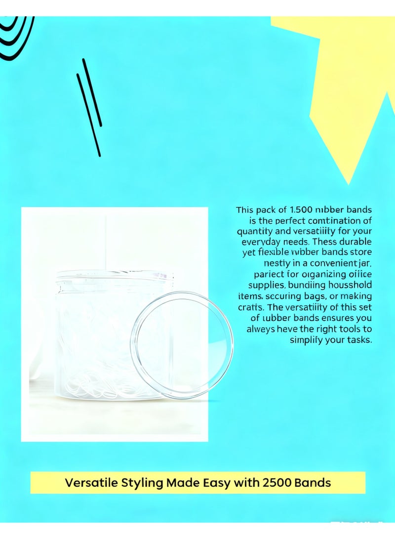 جيكومو 1500 قطعة شفافة شفافة صغيرة مرنة الشعر العلاقات - أربطة مطاطية ناعمة للفتيات والأطفال | حاملات ذيل حصان بدون سحب | نطاقات متعددة لطيفة ومتينة - Image 2