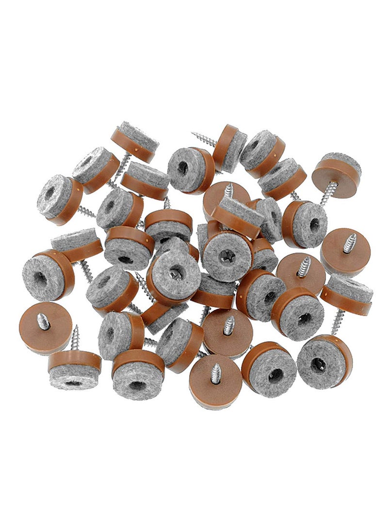 ALIMITOPIA ALIMITOPIA 40pcs Screwon Furniture Felt Pad Chair Glide Slider Hardwood Floor Protector for Wooden Leg Feet of Chair Table Furniture24mm or 095Brown 