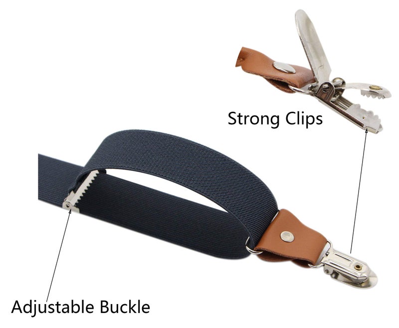 Timiot Men’s Y-Back 4 Metal Clip Elastic Wide Suspenders Perfect For Both Casual&Formal (Charcoal) - Image 4