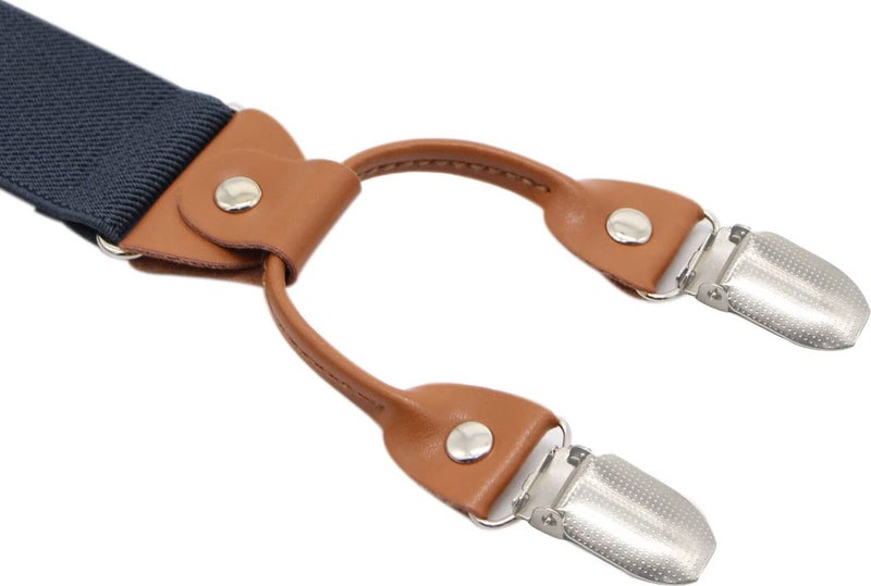 Timiot Men’s Y-Back 4 Metal Clip Elastic Wide Suspenders Perfect For Both Casual&Formal (Charcoal) - Image 3
