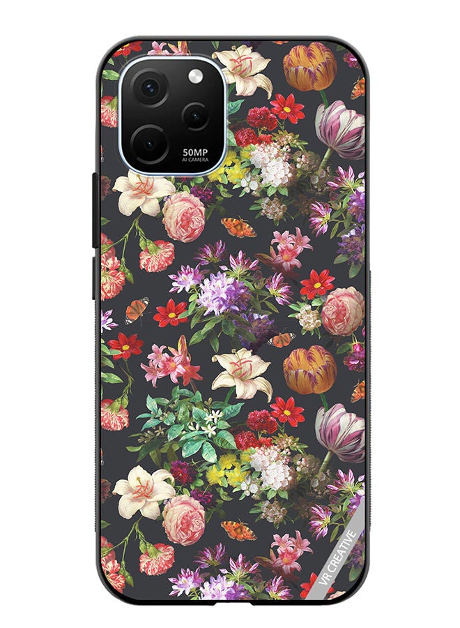 VR CREATIVE Protective Case Cover For Huawei Enjoy 50z Vintge Flower Design Multicolour - Image 1