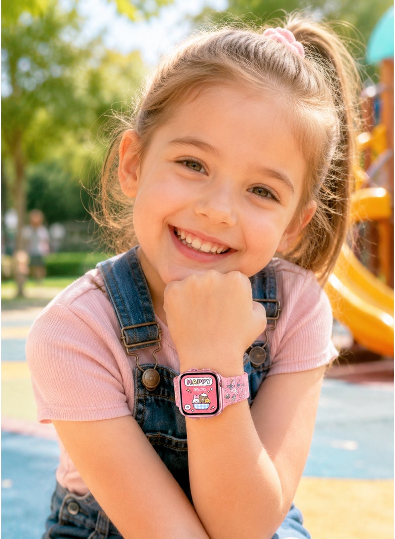 WISME Kids Smart Watch for Girls Ages 4-12, Pink – Video Chat & Bluetooth Calling, Camera, Games, Big 1.78" HD Touchscreen, GPS Route Tracking, 10 Sport Modes, Fitness Tracker, SOS & 3 Interchangeable Silicone Straps (Wisme X67 Mini) - Image 3