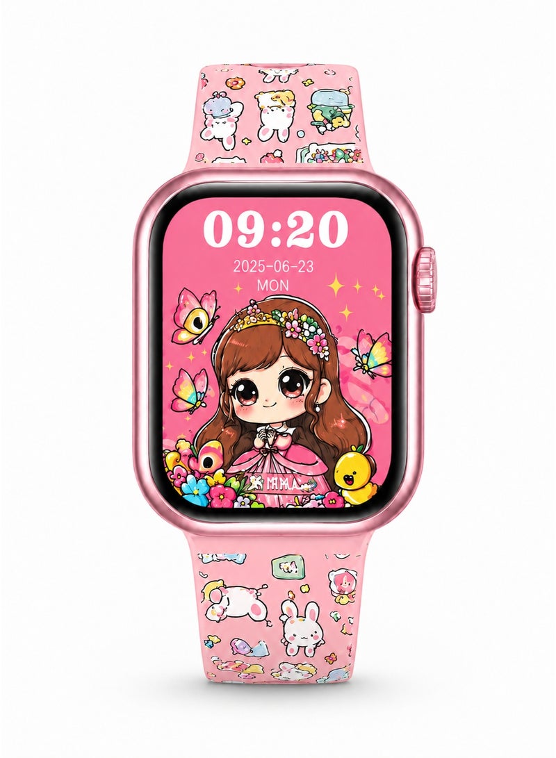 WISME Kids Smart Watch for Girls Ages 4-12, Pink – Video Chat & Bluetooth Calling, Camera, Games, Big 1.78" HD Touchscreen, GPS Route Tracking, 10 Sport Modes, Fitness Tracker, SOS & 3 Interchangeable Silicone Straps (Wisme X67 Mini) - Image 1