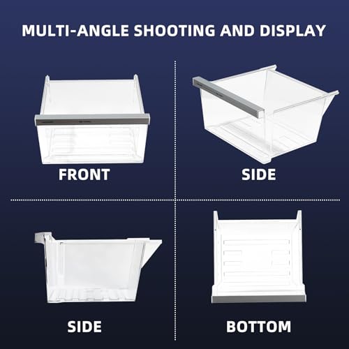Saiyugty W11162443 W11046494 W11162446 Refrigerator Fridge Crisper Drawer Pan Fridge Meat Pan Bin Upper Humidity Control Drawer Compatible with Whirlpool Maytag Refrigerator Replacement Parts - Image 5