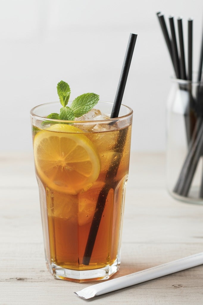 BarPros Paper Straws Wrapped Black 6mm x 197mm - 250 Pack - Image 3