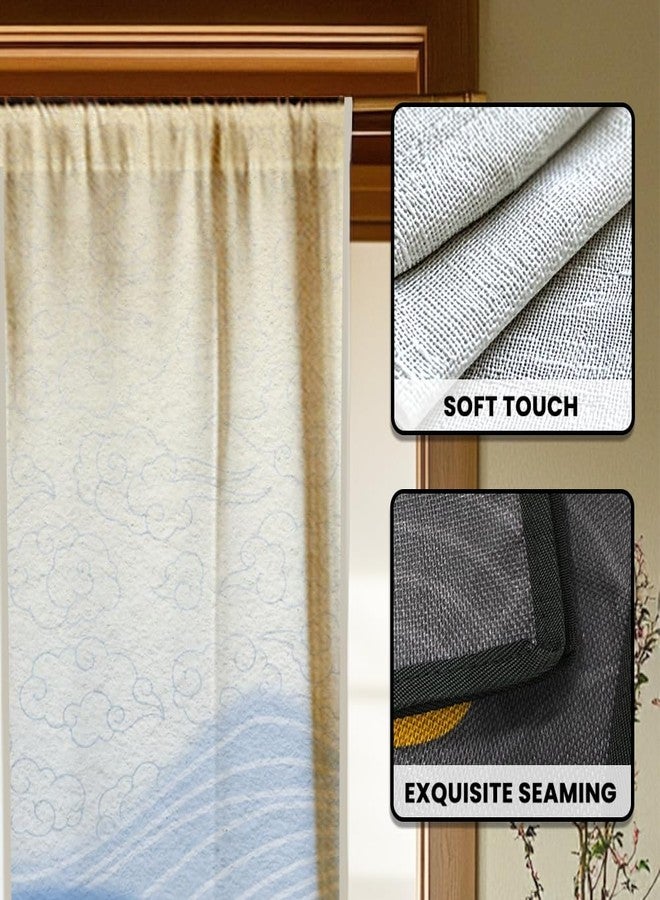 CHGCRAFT Ocean and Mountain Door Curtain for Doorway Japanese Style Doorway Curtain Wave Pattern Room Divider Curtains Folding Doors Curtain for Closet Door Bedroom Living Room Doorway, 59x33 Inch - Image 3