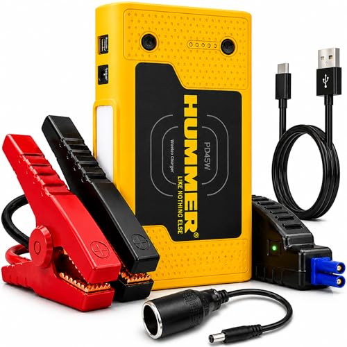 Hummer Jump Starter for Car Battery, 1000A Portable Car Jump Starter 12V, 27750mWh Battery Booster Pack with AI Smart Protection, LED Emergency Light, for 5.0L Petrol & 3.0L Diesel Engines – Hummer H8 - Image 1