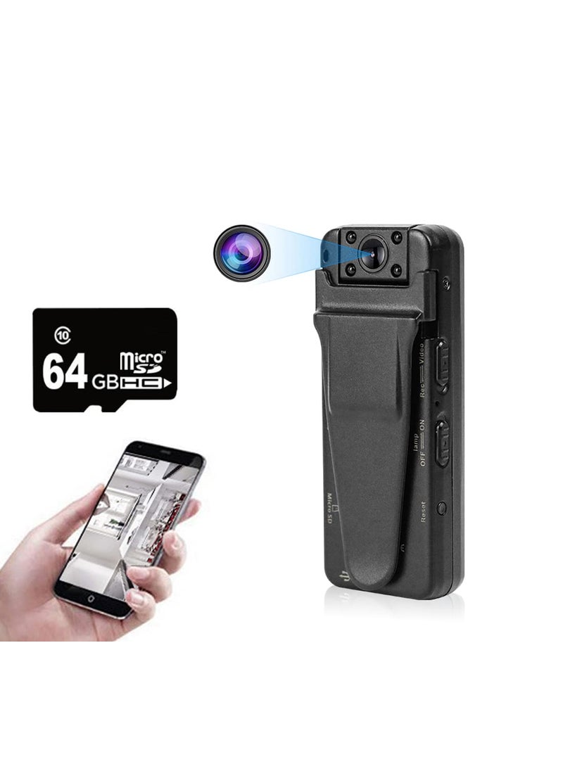 TECHNOVIEW TECHNOVIEW 4k HD Police WiFi Body Camera with Free 64GB Memory Card Body Worn CameraPremium Portable Body Pocket Camera with Video Audio Recording WearableNight VisionMotion Detection  - Image 1