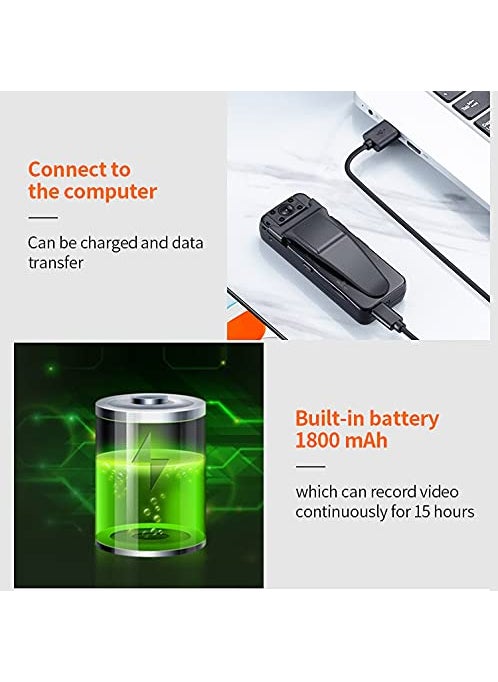TECHNOVIEW TECHNOVIEW 4k HD Police WiFi Body Camera with Free 64GB Memory Card Body Worn CameraPremium Portable Body Pocket Camera with Video Audio Recording WearableNight VisionMotion Detection  - Image 3