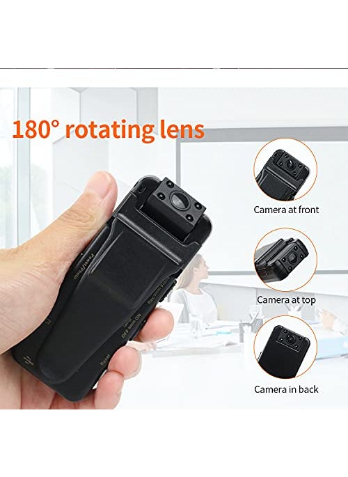 TECHNOVIEW TECHNOVIEW 4k HD Police WiFi Body Camera with Free 64GB Memory Card Body Worn CameraPremium Portable Body Pocket Camera with Video Audio Recording WearableNight VisionMotion Detection  - Image 4
