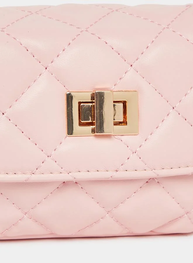 Styli Styli Quilted Crossbody Bag with Chain Strap