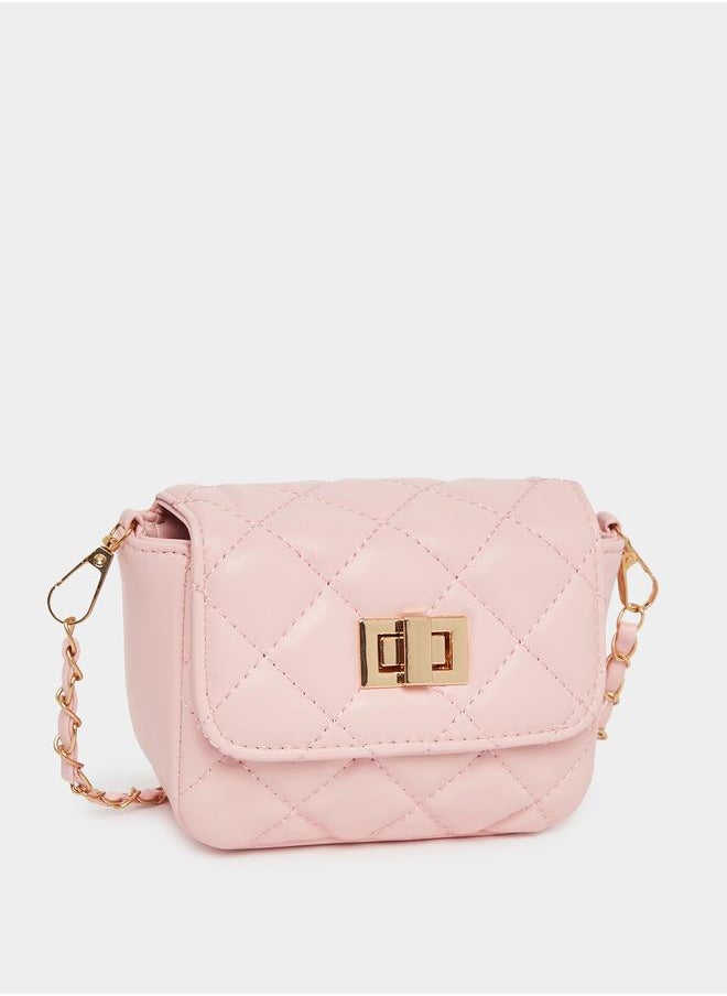 Styli Styli Quilted Crossbody Bag with Chain Strap  - Image 1