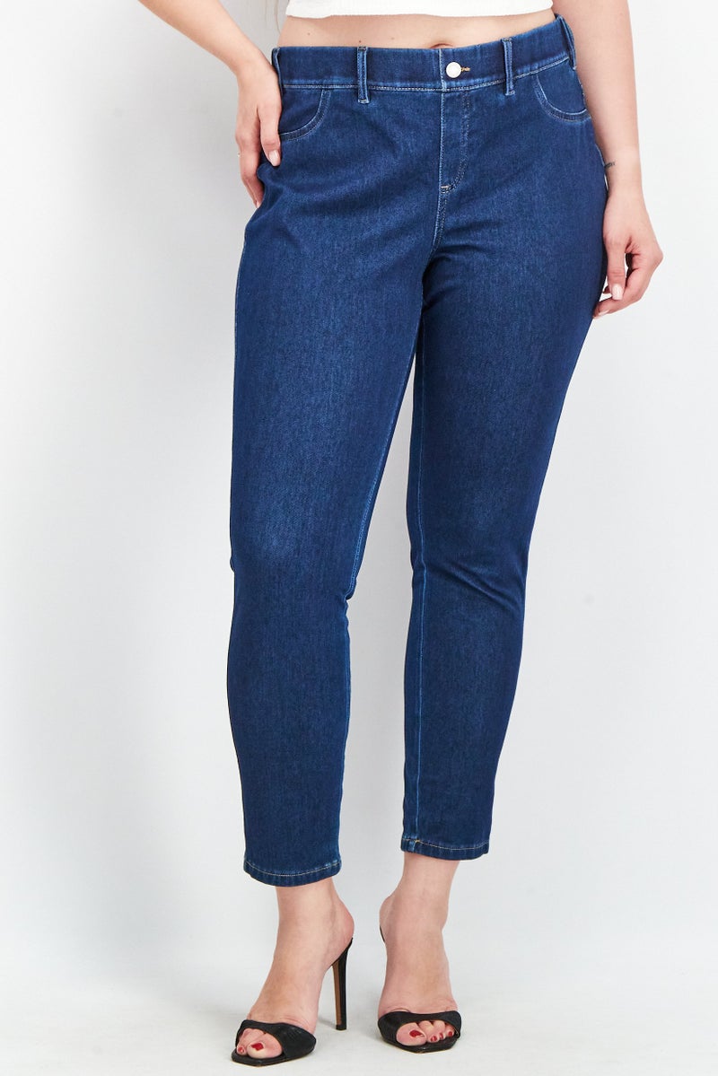 Tchibo جينز نسائي ضيق بسيط قابل للتمدد، أزرق - Image 1