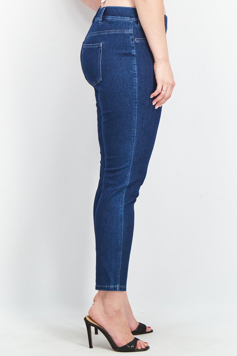 Tchibo جينز نسائي ضيق بسيط قابل للتمدد، أزرق - Image 2