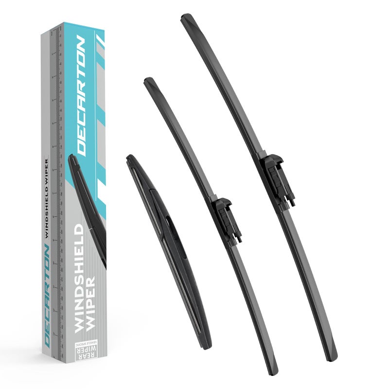 DECARTON 3 wipers Replacement for GMC Acadia 2012 Windshield Wiper Blades Original Equipment Replacement 242111 Set of 3 Be Good Fitting Top Lock Wiper arm Not Fit for U J Hook Wiper Arm