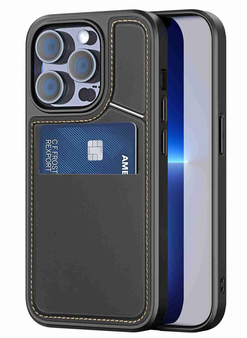 DUX DUCIS Rafi II Series Case for iPhone 13 Pro Max Case Wallet with Kickstand and Credit Card Holder Compatible with MagSafe Leather Heavy Duty Protective Case Cover (Black) - Image 1