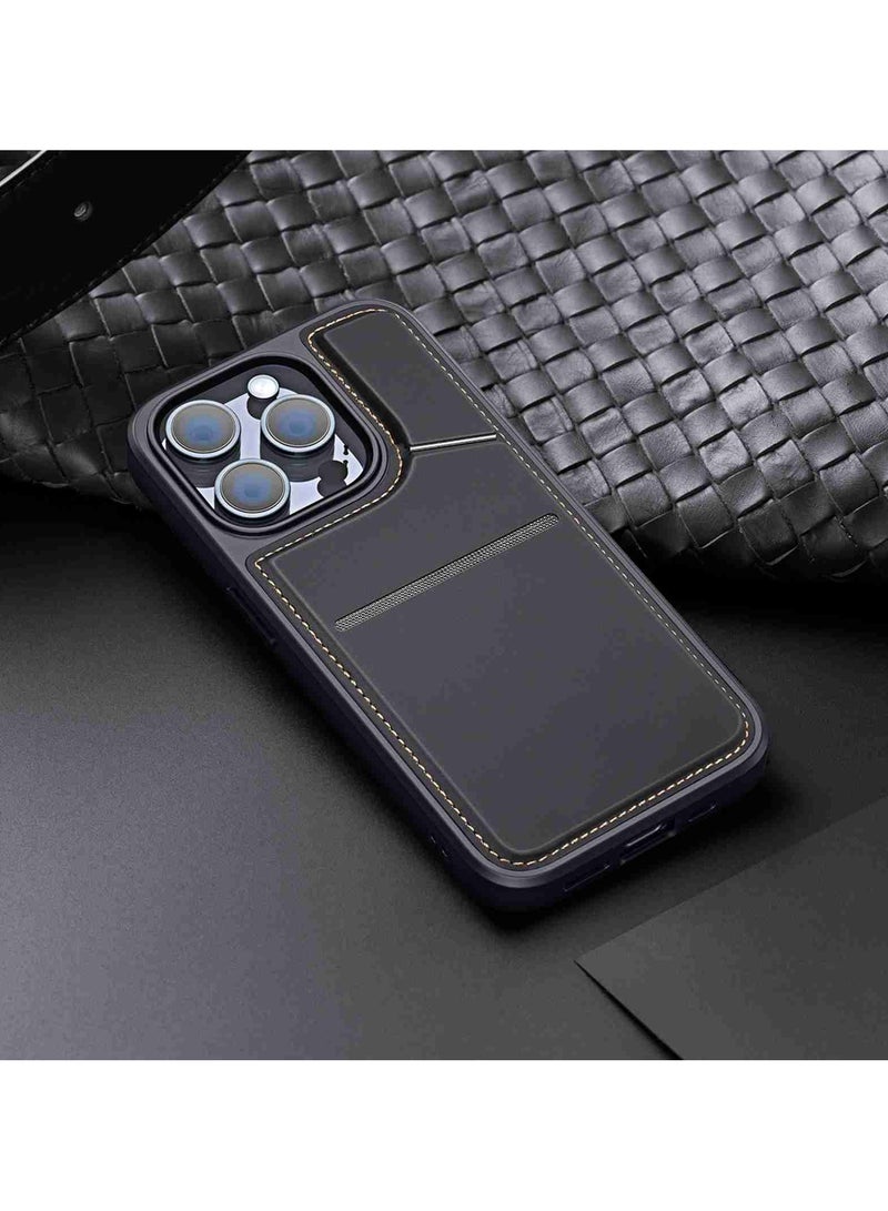 DUX DUCIS Rafi II Series Case for iPhone 13 Pro Max Case Wallet with Kickstand and Credit Card Holder Compatible with MagSafe Leather Heavy Duty Protective Case Cover (Black) - Image 2