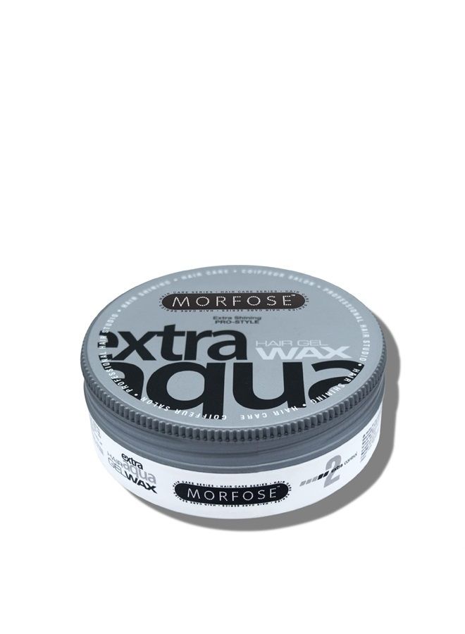 MORFOSE Extra Aqua Hair Gel Wax with Shiny and Strong Hold, Manage Flyaways, Braids, and Curls, Professional Hair Styling for Women and Men, 5.92 fl. oz, (extra aqua)