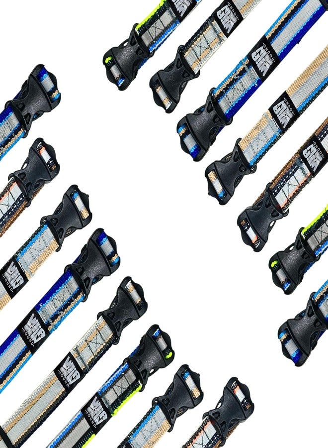 Plushmate x Indian Hound Reflective Dog Collars, Soft Belt with Adjustable Length & Quick Release Buckle for Small Medium Large Street Dogs (Multi Colors - Pack of 15) - Image 1