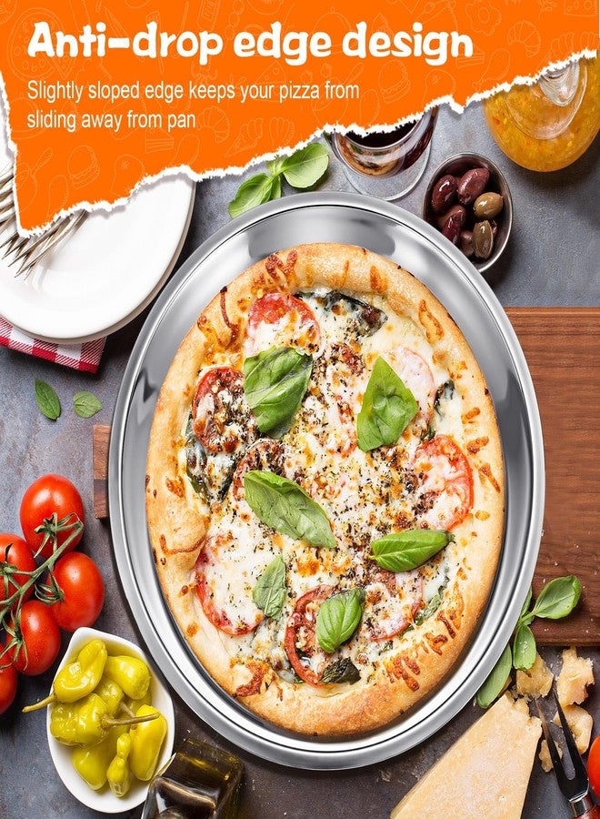 Nuogo 2 Pcs 16 Inch Large Deep Pizza Pans Stainless Steel Pizza Tray Round Oven Tray Rust Proof Reusable Bakeware Cooking Pan Dishwasher Safe for Baking, Serving, and Displaying Cookie Pie - Image 5