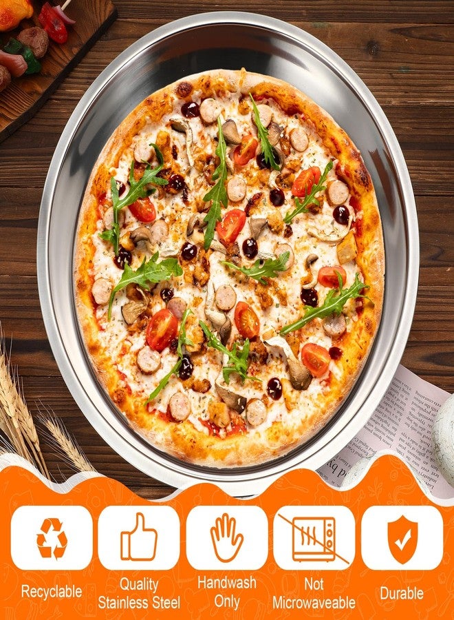 Nuogo 2 Pcs 16 Inch Large Deep Pizza Pans Stainless Steel Pizza Tray Round Oven Tray Rust Proof Reusable Bakeware Cooking Pan Dishwasher Safe for Baking, Serving, and Displaying Cookie Pie - Image 4