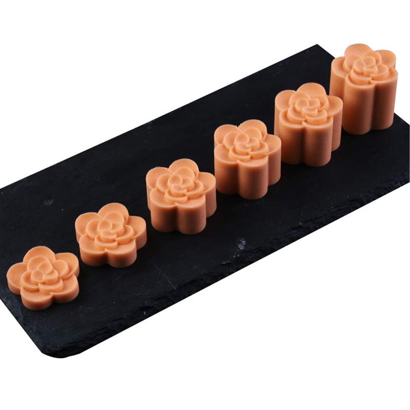 brandless Ylskmu Cookie Stamp 6pcs 50g Moon Cake Mold Set, Thickness Adjustable Mid Autumn Festival DIY Hand Press Cookie Cutter Dessert Pastry Decoration Tool Moon cake Maker - Image 3