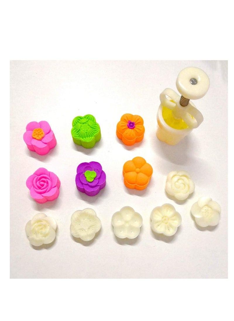 brandless - Ylskmu Cookie Stamp 6pcs 50g Moon Cake Mold Set, Thickness Adjustable Mid Autumn Festival DIY Hand Press Cookie Cutter Dessert Pastry Decoration Tool Moon cake Maker - Image 1