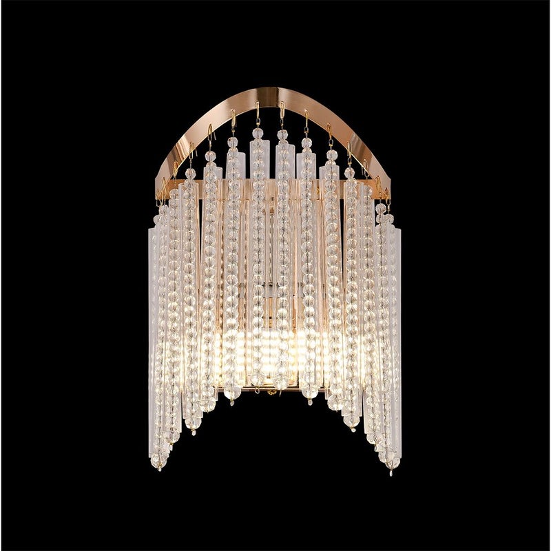 DANUBE HOME Zahra Crystal Wall Lamp Contemporary Indoor Wall Lamps Wall Mounted Lanterns E14 Bulb Base Modern Design Indoor Lighting For Bedroom Dining Living Room L23xW21xH13cm-Gold - Image 4