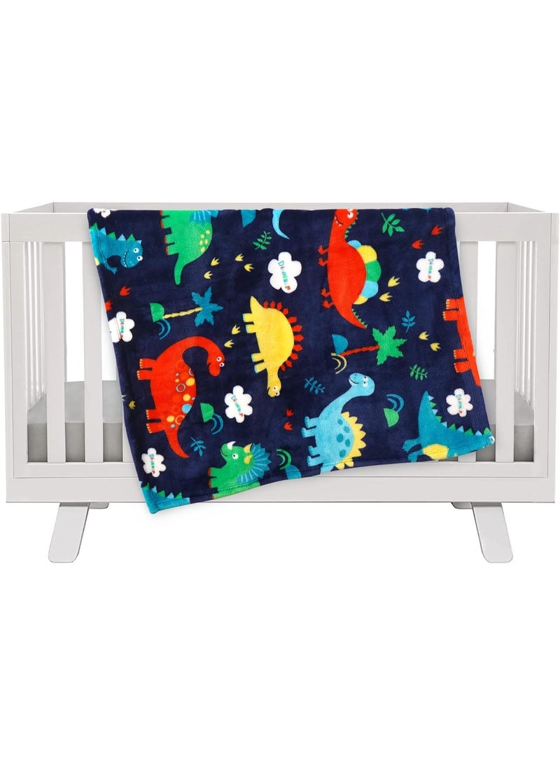 Dinosaur Baby Blanket for Boys and Girls, 380 GSM, 30x40 Inches - Image 1