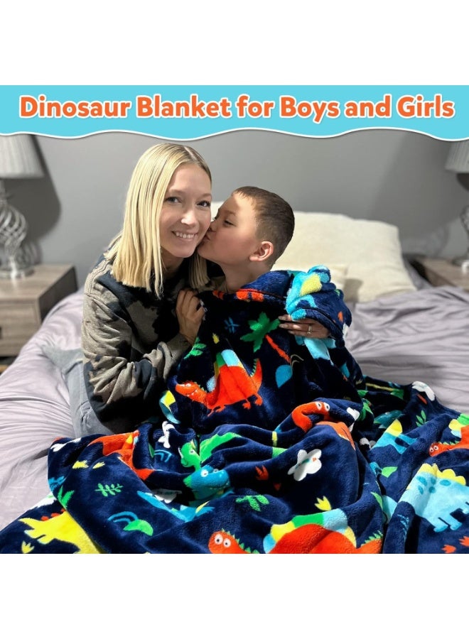 Dinosaur Baby Blanket for Boys and Girls, 380 GSM, 30x40 Inches - Image 2