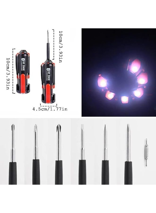 8 in 1 Multifunctional Screwdrivers with Work Light and Flashlight, Portable Multitool Screwdriver Professional Repair Tool, General Screwdriver Multitool for Home, Kitchen, Car  - Image 2