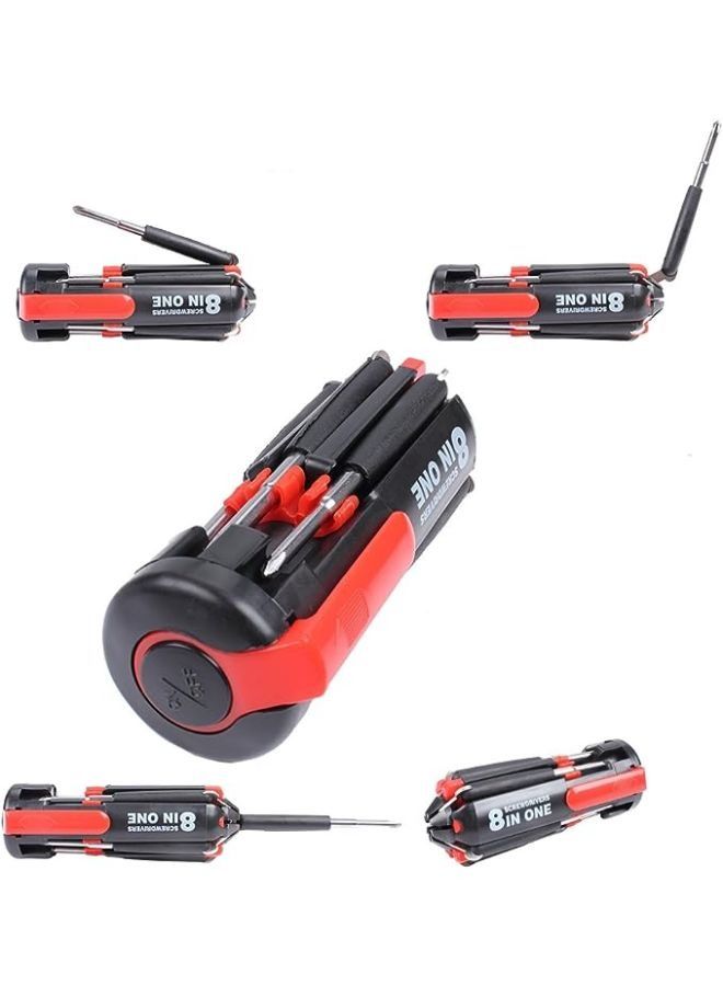 8 in 1 Multifunctional Screwdrivers with Work Light and Flashlight, Portable Multitool Screwdriver Professional Repair Tool, General Screwdriver Multitool for Home, Kitchen, Car  - Image 3