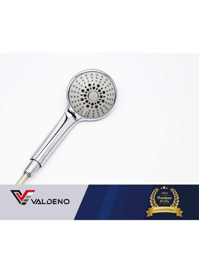 VALDENO - Valdeno Shower Hot and Cold Mixer Fiona, Polished Chrome, Bathtub Single Lever Faucet, Shower Tap, Water Saving Soft Flow with Handheld Shower Head Set - Image 1