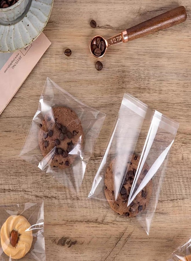 SUREHOME Cookie Bags with Seal 4x4 In Clear Self Sealing Cellophane Bags for Cookie Packaging 200 Pcs Small Sealable Treat Bags Self Adhesive Individual cookie wrappers Candy baked goods Gift Giving - Image 3
